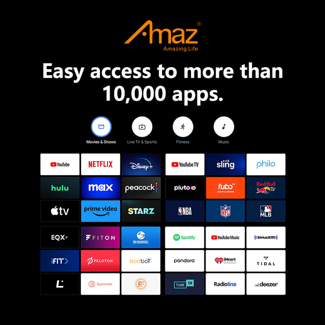 Manufacture TV AMAZ Original Google System 32/43/50/55/60/65/75/85/100 Inch 4K Smart Televisions