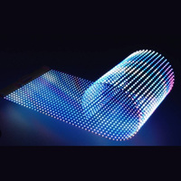 Film LED à haute transparence, directement de l'usine, flexible et souple pour la publicité sur vitrine commerciale