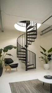 <span class=keywords><strong>Escalier</strong></span> de villa moderne en acier inoxydable, escamotable, à spirale, monté latéralement, pratique et élégant, pour usage domestique - Product Image 6