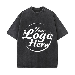 Acid Wash Cotton Custom Printed Oversized <b>Y2k</b> Breathable Heavyweight Men's T-<b>Shirt</b> - Product Image 1