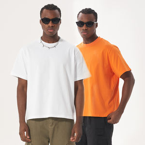 Camiseta de hombre transpirable ecológica de manga corta Unisex en blanco personalizada de 100% algodón de peso pesado de cuello redondo de gran tamaño - Product Image 2