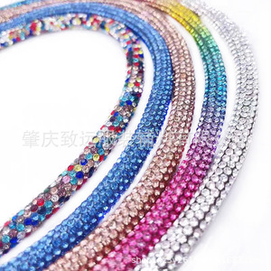 10 <b>Rows</b> Small Rhinestone Drawstring 4Mm Cotton Core Diy Jewelry Accessories For <b>Shoes</b> Clothing Hats Trimming - Product Image 1
