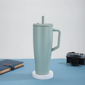 Vaso Térmico de Acero Inoxidable de 40 oz, Color Azul Niebla, con Pajita y Tapa, para Viajes, Oficina, Gimnasio y Actividades al Aire Libre - Product Image 6