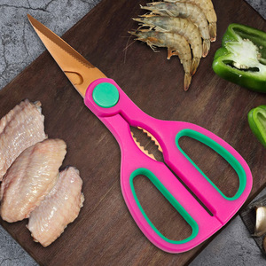 <b>Kitchen</b> <b>Scissors</b> Stainless Steel Pink Gold Straight Head Multi Functional For Home Use - Product Image 1