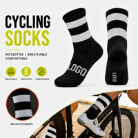 Chaussettes réfléchissantes personnalisées avec logo, multicolores, respirantes, pour le cyclisme, la course à pied, la sécurité nocturne, pour jeunes, hommes et femmes