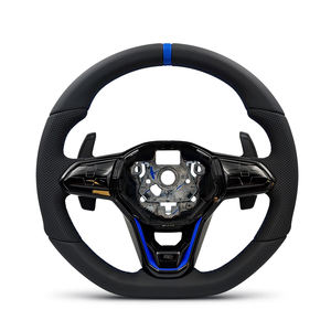 Volante de Cuero con Marca Azul Superior para Volkswagen VW Golf 8 MK8 R <span class=keywords><strong>5</strong></span> 6 7 7.<span class=keywords><strong>5</strong></span> MK5 MK6 MK7 Polo GTI Scirocco Jetta Passat B8 - Product Image 1