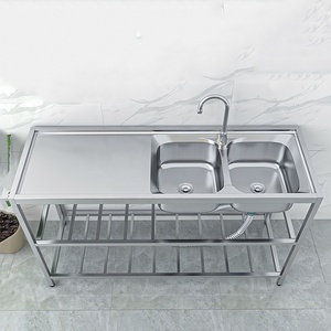 Equipo personalizado para salón de hotel y restaurante, cuenco doble para exteriores, acero inoxidable, lavado a mano, fregadero de cocina portátil, tanque de agua - Product Image 6