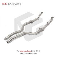 Tuyau d'échappement en acier inoxydable ING pour Mercedes Benz E550 W212 76 mm avec bouclier thermique, pièces de tuning automobile de haute qualité