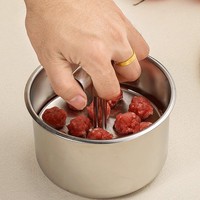 Moule de pressage de cuisine en acier inoxydable 6/12 trous pour boulettes de viande crevettes-pour usage domestique fabricant de repas à la main