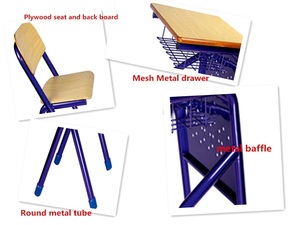 Aoyasi PT-206E1 Modern Design School Wooden and Metal Middle High Students <b>Desk</b> Chair Set PT-206E1 Student <b>Desk</b> Single <b>Desk</b> and - Product Image 4