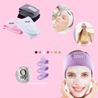 Bandeau de spa personnalisé en gros, bandeau pour le visage, bandeau pour le lavage du visage, bandeau en microfibre avec bande magique, bandeau pour cheveux, bandeau de bain, bandeau de douche, bandeau de maquillage, bandeau de sport pour femmes