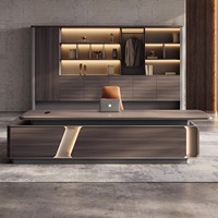 Bureau en L de direction moderne et luxueux en panneaux MFC avec tiroir de classement extensible pour patron/CEO pour un usage domestique ou professionnel
