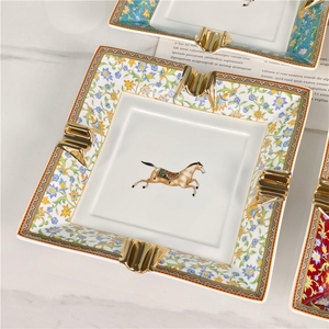 European Retro Home Conference Hall Office Four Port Cigar <b>Ashtray</b> Ceramic Ornament <b>Ashtray</b> - Product Image 2