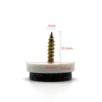 Patins de protection ronds en feutre blanc de 20 mm à visser pour pieds de chaise