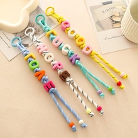 WOWEI Sac perlé écologique Pendentif Dopamines Acrylique Lettre perlée Corde tressée Imprimé UV Hot-Selling Colorful Letter Bag