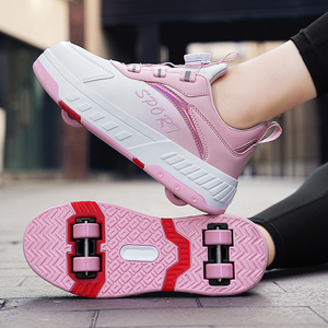 Patins à roulettes à LED fluorescents personnalisés en usine, à quatre roues, avec roues en caoutchouc/EVA pour enfants garçons, marche automatique stylée - Product Image 4