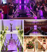 Tapis de sol réfléchissant de luxe pour événements de mariage, allée de scène, en PET blanc, argenté, doré, effet miroir, pour décoration de mariage