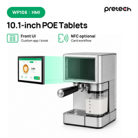 Panneau de commande de machine à café Android 10 pouces avec écran tactile intégré, PoE, RS485 en option, affichage d'appareil intelligent NFC