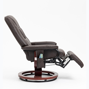 Sillón Reclinable Giratorio de Masaje Moderno y Económico, Tapizado en Microfibra con Aspecto de Cuero, Estructura Metálica, Diseño Ajustable, Respaldo Abierto y Brazos Acolchados - Product Image 6