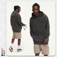 Sweat-shirts à capuche personnalisés en coton épais 420 g/m² brodé, délavé à l'acide, coupe oversize, confortables, écologiques et respirants pour