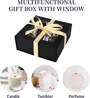 Schwarze Geschenkbox mit Fenster, Geschenkboxen mit Magnetverschluss-Deckel, Geschenkboxen für Präsente, Niedliche Box, Luxuriös für Geschenkverpackungen
