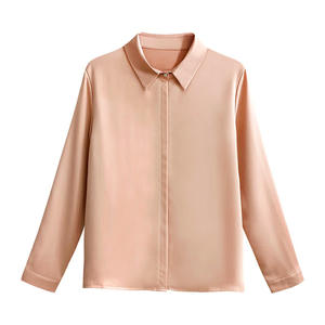 Camicie di seta da donna camicetta <span class=keywords><strong>bianca</strong></span> a maniche lunghe da ufficio camicetta in <span class=keywords><strong>raso</strong></span> top taglie forti da donna camicia di base semplice temperamento Chiffon - Product Image 6