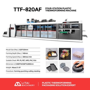Hoàn toàn tự động bốn trạm <span class=keywords><strong>servo</strong></span> ổ đĩa động cơ PP bao bì thực phẩm hộp bánh và bao gồm hình thành máy sản xuất - Product Image 2