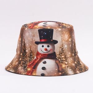 Trendy Leopard Christmas Tree Bucket <b>Hat</b> Pink Festive Reversible Fisherman <b>Cap</b> Holiday Party Sun Protection <b>Hat</b> in Stock - Product Image 2