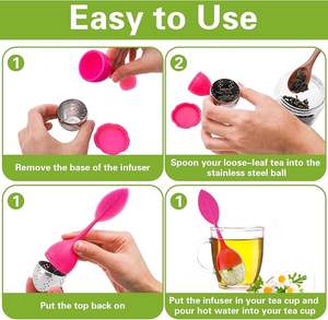 Natale Extra Fine maglia infusore creativo riutilizzabile in acciaio inox filtro in Silicone manico per sfuso foglia di <span class=keywords><strong>tisana</strong></span> tazza di tè - Product Image 5