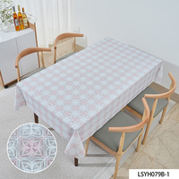 Nappe Imprimée PVC 54'' Motif Floral Moderne Imperméable Réutilisable pour Fêtes à Domicile, Mariages, Banquets et Utilisation Extérieure