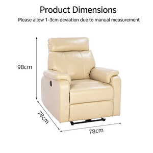 Sillón Reclinable Individual de Cuero Sintético PU, Sillón Reclinable Eléctrico Tapizado para Sala de Estar - Product Image 4