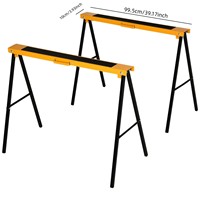 Lot de 2 échasses de travail pliables et peu encombrantes, support de table d'atelier portable en métal avec poignée pour le travail du bois et la construction
