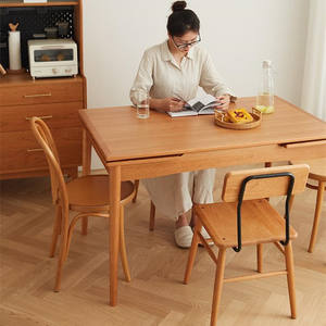 Mesa de Comedor Plegable Euler Furniture, Madera Maciza Rectangular Extensible, Estilo Nórdico, Madera de Cerezo Japonés - Product Image 3