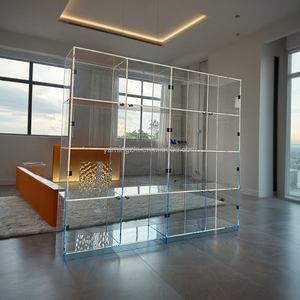 북유럽 스타일 그라데이션 컬러 아크릴 디스플레이 선반 투명 모던 아크릴 디스플레이 스탠드 럭셔리 인테리어 아크릴 디스플레이 캐비닛 - Product Image 5