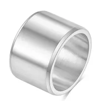 2023 Benutzerdefiniertes Logo Gravierbarer 18K Vergoldeter Edelstahl 15mm Breiter Massiver Fingerring für Herren