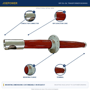 Buje de transformador RIP impregnado con resina, tipo seco, para condensador, 25kV 72.5kV 145kV 245kV 362kV 550kV IEC 60137 Aceite-Aire - Product Image 2