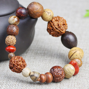 Bracelet Bodhi 18 graines, graines brutes, style ethnique, pour cérémonie religieuse, bijoux unisexe - Product Image 1