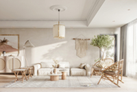 Servicio de Diseño de Interiores Japandi Moderno, Plano de Diseño de Casa Zen Escandinava Minimalista, Renderizado Arquitectónico Residencial en 3D