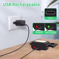 Lampe torche LED mini multifonctionnelle portable USB COB pour inspection, camping, extérieur, rechargeable, avec porte-clés