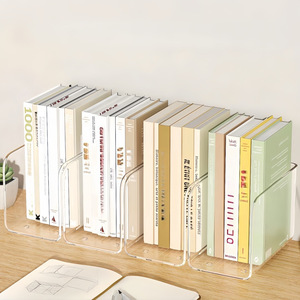 Étagère transparente en acrylique, support de bureau, boîte de rangement de documents pour livres, papeterie, 20 cm x 20 cm, une couche - Product Image 4