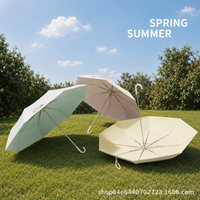 Parapluie de soleil pliable en 3 sections, 8 baleines en acier, avec sac de rangement à chaîne de perles, protection UPF 50+, idéal pour les voyages, la mode et les cadeaux – Vente directe usine