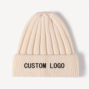 Bonnets en tricot acrylique à bord souple avec logo brodé personnalisé, fermeture élastique, style sportif, pour enfants, adultes et adolescents unisexe - Product Image 4