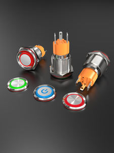 Saklar Tombol Tekan Logam LANBOO-LB16B dengan Konektor, Arus Tinggi 10A, Aplikasi Industri/Medis/Kelautan, Latching/Momentary - Product Image 6