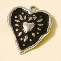 Pendentifs en émail couleur argent noir Senmei, breloques en acier inoxydable en forme de soleil, cœur, animaux pour la fabrication de bijoux DIY, colliers