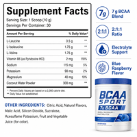 Poudre de BCAA sans sucre pour le sport, saveur framboise bleue avec eau de coco et électrolytes pour l'endurance intra-entraînement ODM