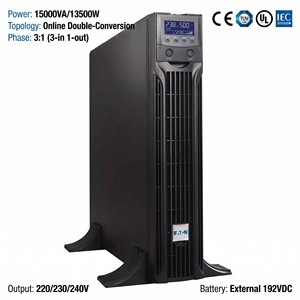 DX Series DX15KCNXL3:1 15kVA 12kW 3-Phase Online Double Conversion Long <b>Backup</b> <b>UPS</b> for Industrial Distribution System - Product Image 1