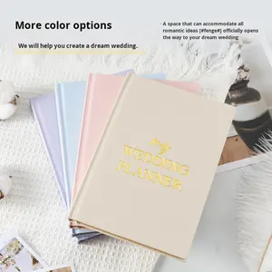 Cahier de planificateur de mariage en lin européen et américain nouvelle couverture rigide A5 taille <span class=keywords><strong>fil</strong></span> couture reliure cadeau pour carnet de mariage - Product Image 4