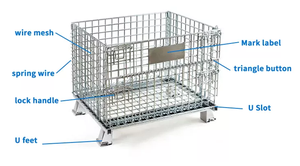 Jaula de almacenamiento de acero personalizada de fabricante, ruedas de hierro y metal plegables, jaula para almacén o hogar - Product Image 5