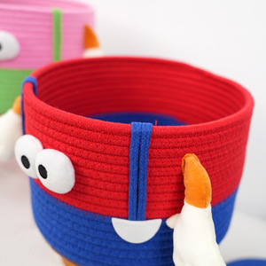 Panier de rangement pliable en corde de coton tissé pour la maison boîte de rangement pliante pour jouets d'animaux domestiques panier de rangement pour articles divers avec couvercle - Product Image 6