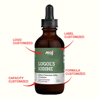Complément alimentaire liquide à l'iode de Lugol à 2 % pour le soutien de la thyroïde, le métabolisme, la santé, la détoxification et le renforcement du potassium, marque privée OEM